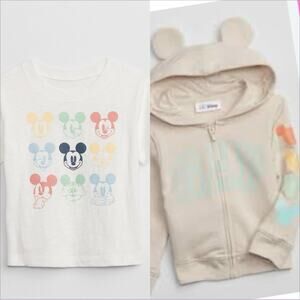 babyGap | Disney BUNDLE Mickey Mouse Logo Hoodie & t-Shirt Size Toddler Boys 3T